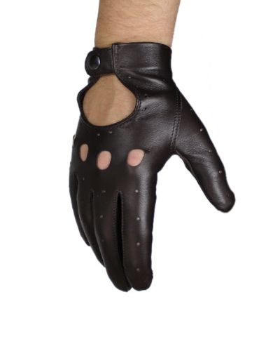 CRUISE - Brązowe, skórzane rękawiczki samochodowe Kuc