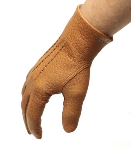 Rękawiczki męskie ze skóry pekari, szyte maszynowo