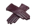 ROSA - Eleganckie damskie rękawiczki skórzane, bordowe