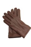 ELKEN - Ekskluzywne, ciepłe i oryginalne rękawiczki ze skóry z łosia, ocieplane kaszmirem, brązowe