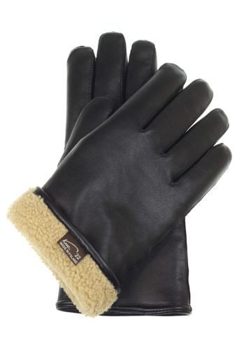 DAVOS - Rękawiczki skórzane ocieplane naturalnym futrem - super ciepłe