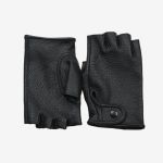 APEX HALF - Męskie rękawiczki skórzane bez palców - skóra z jelenia - pełne