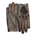 OLIVIA - brązowe  damskie rękawiczki całuski, rękawiczki letnie samochodowe