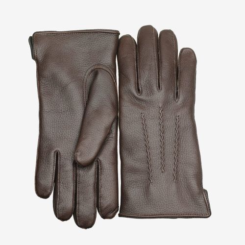 SOREN - Ciepłe rękawiczki ze skóry jelenia nordyckiego, brązowe