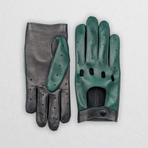 SHIFT - Rękawiczki samochodowe czarno zielone,  brytyjska zieleń wyścigowa - British Racing Green