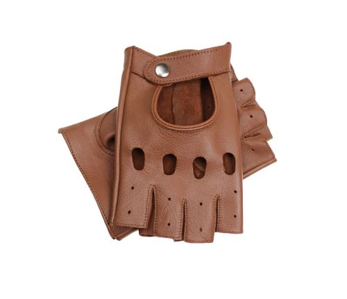 ROAD HALF - Skórzane rękawiczki bez palców - jasny brąz